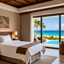 Caribbean Holidays, September Spa Breaks, Elegant Cura&ccedil;ao spa resort treatment room with natural textures, candles and views of the Caribbean Sea