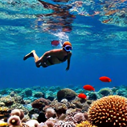 Caribbean Holidays, September Tours, Visitors snorkelling above colourful coral and tropical fish in clear Caribbean water near the British Virgin Islands