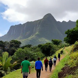 Caribbean Holidays, September Walking, A guided group walking along Trinidad's Northern Range with dramatic mountain views and tropical vegetation