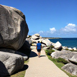 Caribbean Holidays, September Walking, A scenic walking path on Virgin Gorda beside granite boulders and bright blue sea