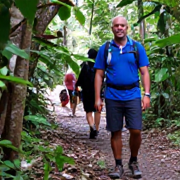 Caribbean Holidays, September Walking Holidays, A friendly local guide leading walkers through Saint Lucia rainforest, with hikers carrying water and wearing sensible walking shoes