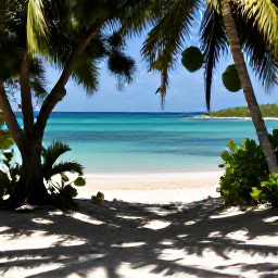Caribbean Holidays, September Walking Holidays, A peaceful Caribbean beach reached by a walking trail on St John, with white sand, clear shallow water and shady trees