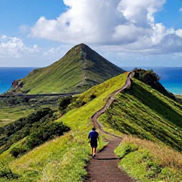 Caribbean Holidays, September Walking Holidays, A scenic coastal walking trail on Saint Kitts with green hills, volcanic peaks and the blue Caribbean Sea in September light
