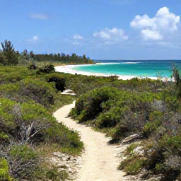 Caribbean Holidays, September Walking Holidays, A scenic walking route through low scrub and coastal vegetation leading towards Grace Bay Beach in Providenciales