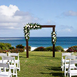 Caribbean Holidays, September Weddings, An elegant outdoor wedding ceremony in Montserrat, decorated with simple tropical flowers and views of the Caribbean Sea
