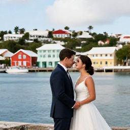 Caribbean Holidays, September Weddings, Newly married couple exploring Gustavia harbour and colourful streets in Saint Barth&eacute;lemy