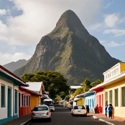 Caribbean Holidays, September Weddings, Newlyweds exploring Soufriere, Saint Lucia, with colourful streets, tropical hills and the Pitons nearby