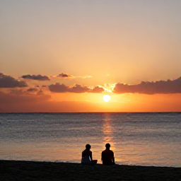 Caribbean Holidays, September Wellness, A peaceful sunset over the Caribbean coast of Tobago, with a couple sitting quietly near the water