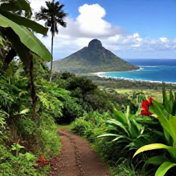 Caribbean Holidays, September Wellness, Green mountain landscape on Saint Kitts with rainforest, walking trail and views towards the Caribbean Sea