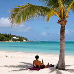 Caribbean Holidays, September Wellness, Person relaxing beneath palm trees beside a peaceful Caribbean beach in St John, United States Virgin Islands