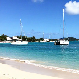 Caribbean Holidays, September Wine Tasting, Beautiful September beach and harbour scene in the United States Virgin Islands with sailboats and clear turquoise sea