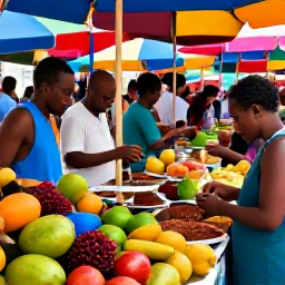 Caribbean Holidays, September Wine Tasting, Colourful Trinidad market with tropical fruit, spices and local food stalls, friendly shoppers and an authentic Caribbean atmosphere