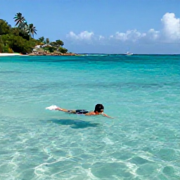 Caribbean Holidays, Solo Antigua November, Solo traveller swimming and snorkelling in clear Caribbean water near Antigua, colourful fish and a peaceful sandy cove