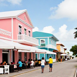Caribbean Holidays, Solo Caribbean December, Friendly solo visitor exploring a colourful Caribbean town with pastel buildings, local caf&eacute;s and a lively but relaxed atmosphere
