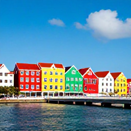 Caribbean Holidays, Solo Cura&ccedil;ao November, Colourful Handelskade buildings and the Queen Emma floating pontoon bridge in Willemstad, Cura&ccedil;ao