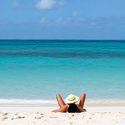 Caribbean Holidays, Solo Holidays, A lone traveller relaxing on a quiet sandy beach beside clear turquoise water in Cura&ccedil;ao