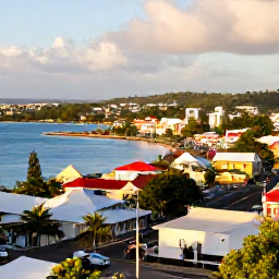 Caribbean Holidays, Solo Holidays, A panoramic view of Basseterre harbour and colourful streets on Saint Kitts in warm Caribbean sunlight