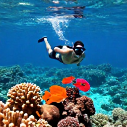 Caribbean Holidays, Solo Holidays, A solo traveller snorkelling over a bright coral reef with tropical fish in the clear waters of Cura&ccedil;ao