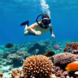 Caribbean Holidays, Solo Holidays, A solo visitor snorkelling above colourful coral and tropical fish in clear Caribbean water near Turks and Caicos