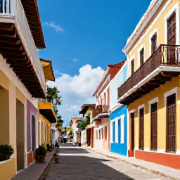 Caribbean Holidays, Solo Holidays, Colourful colonial street and historic buildings in Santo Domingo, Dominican Republic