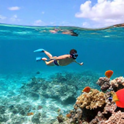 Caribbean Holidays, Solo Holidays July, Solo traveller snorkelling in clear Caribbean water beside colourful tropical fish and coral reef on a sunny July day