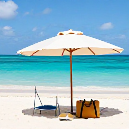 Caribbean Holidays, Solo Holidays March, A peaceful solo traveller relaxing beneath a parasol beside turquoise Caribbean water on Grace Bay Beach, with a book, beach bag and soft white sand