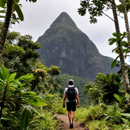 Caribbean Holidays, Solo Holidays March, Solo traveller hiking through lush rainforest towards the Pitons in Saint Lucia, with dramatic volcanic peaks in the background