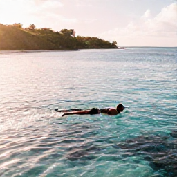 Caribbean Holidays, Solo Holidays September, Solo traveller snorkelling in clear Caribbean water near a reef, tropical fish, warm sunlight and a peaceful bay