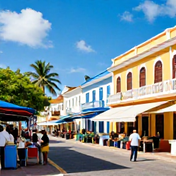 Caribbean Holidays, Solo Holidays September, Solo visitor exploring a colourful Caribbean town in September, colonial buildings, local market and bright tropical scenery