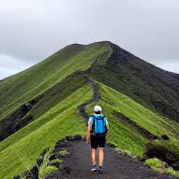 Caribbean Holidays, Solo Holidays, Solo traveller hiking through green volcanic scenery on Nevis towards Mount Nevis