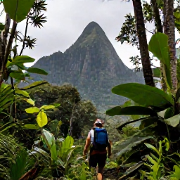Caribbean Holidays, Solo Holidays, Solo traveller hiking through lush Saint Lucian rainforest towards the Pitons, with dramatic volcanic peaks and tropical vegetation