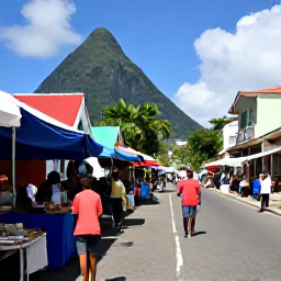 Caribbean Holidays, Solo Holidays, Solo visitor exploring the colourful streets and waterfront of Castries, Saint Lucia, with local market stalls