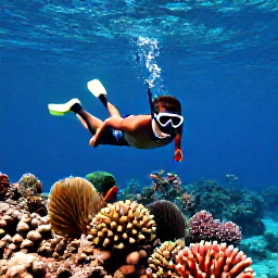 Caribbean Holidays, Solo September, A solo visitor snorkelling over a colourful coral reef in clear Caribbean water near the Turks and Caicos Islands