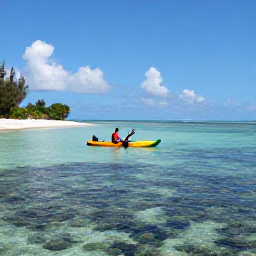 Caribbean Holidays, Sporting Holidays, Travellers kayaking and paddleboarding on calm Caribbean water near a sandy beach and colourful reef