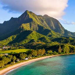 Caribbean Holidays, Trinidad Adventure Holidays, Aerial view of Trinidad and Tobago's lush mountains, rainforest and turquoise coastline in warm December sunshine