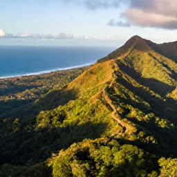Caribbean Holidays, Trinidad Adventure Holidays, Aerial view of Trinidad&rsquo;s lush Northern Range, rainforest, coastline and winding mountain trails in warm November sunshine