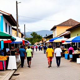 Caribbean Holidays, Trinidad Adventure, Visitors exploring a lively Trinidad market and historic street, with colourful buildings, local food and friendly atmosphere