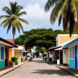 Caribbean Holidays, Trinidad August Break, Colourful Port of Spain street scene in August, with tropical greenery, local shops and bright Caribbean light