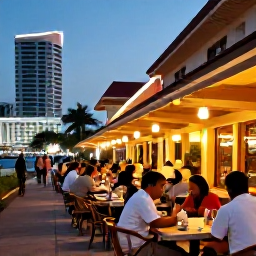 Caribbean Holidays, Trinidad August Break, Relaxed evening in Port of Spain with outdoor dining, warm lights and visitors enjoying Caribbean city life
