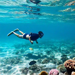 Caribbean Holidays, Trinidad Beach Holidays, A snorkeller exploring clear Caribbean water beside a beach in Tobago, with colourful fish and coral visible below