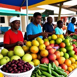 Caribbean Holidays, Trinidad Cooking Holidays, Bustling Trinidad food market with colourful tropical fruit, vegetables, spices and friendly local traders
