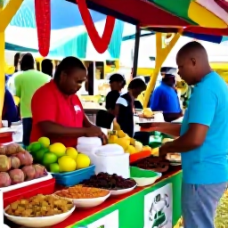 Caribbean Holidays, Trinidad Cooking Holidays, Colourful Trinidad and Tobago Christmas market with local spices, tropical fruit and festive food stalls