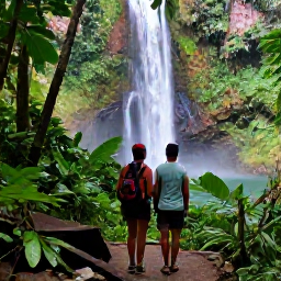 Caribbean Holidays, Trinidad Couples Holidays, Couple exploring tropical rainforest and waterfall in Trinidad, guided walk through lush green scenery