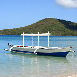 Caribbean Holidays, Trinidad Fishing Holidays, Traditional fishing boats on calm turquoise water off Trinidad&rsquo;s coast, with tropical hills in the distance