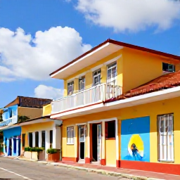 Caribbean Holidays, Trinidad Instagram Hotspots, Colourful colonial-style buildings and vibrant street art in downtown Port of Spain, Trinidad, photographed in bright daylight