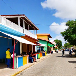 Caribbean Holidays, Trinidad January Holidays, Colourful Port of Spain street with local food stalls, music and relaxed visitors