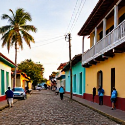 Caribbean Holidays, Trinidad July Breaks, A lively street scene in Port of Spain, Trinidad, in July, with colourful buildings, palm trees and locals enjoying the warm afternoon