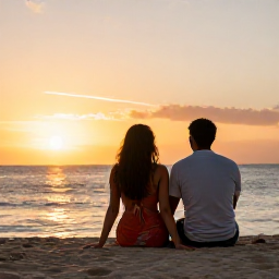 Caribbean Holidays, Trinidad July Holidays, Couple enjoying a relaxed Caribbean holiday in Trinidad and Tobago during July with sunset over the sea