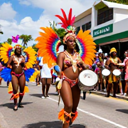 Caribbean Holidays, Trinidad Luxury February, Colourful Trinidad Carnival street parade in February with feathered costumes, steelpan musicians and cheering crowds