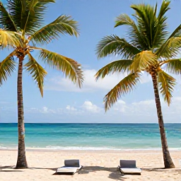 Caribbean Holidays, Trinidad Luxury February, Luxury beachfront resort in Trinidad and Tobago during February, palm trees, calm turquoise sea and bright tropical sunshine